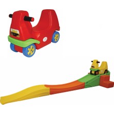 King Kids Kırmızı Arabalı Roller Coaster Eğlenceli Tasarımlı Bahçe Oyuncağı 2-4 Yaş İçin