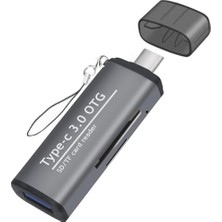 Pratik Ev Type-C To USB 3.0 Tf Sd Kart Okuyucu USB Type-C Otg Adaptör Çevirici
