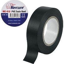 Pratik Ev Mercure Elektrikçi Bandı Siyah Izole Elektrik Bant Bandı Pvc 9 Metre