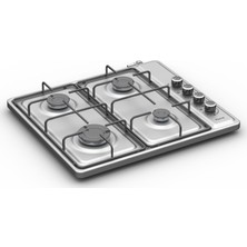 Ferre D40 Inox Gazlı Set Üstü Ocak 4 Gözlü Düğmeden Ateşleme Özelliği ile Modern Tasarım