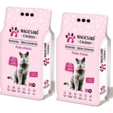 Magicsand 10 lt x 2 Bebek Pudralı Kedi Kumu Topaklaşan Etkisiyle Minimum Tozlanma Sağlar