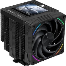 Phantom Spirit 120 Vision Evo Cpu Soğutucu, 3,95 Inç IPS LCD Ekran, 7 Isı Borusu, Lcp Kanatlı 120 mm Pwm Fan, 160 mm Çift Kule, Intel LGA1851/1700 ve Amd Am5/am4 Için (Siyah)