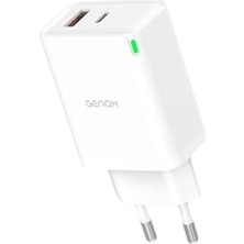 Pratik Ev Samsung S25+/S24+/S23+/S25 Fe/tab S9+ ile Uyumlu 45W Pd Şarj Adaptörü; Usb-C ve Usb-A, Beyaz