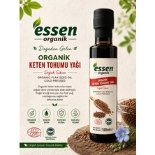 Essen Organik Keten Tohumu Yağı 100 ml Soğuk Sıkım GDO ve Katkı Maddesi İçermeyen Doğal Ürün