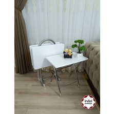 Evko Mobilya Çanta Zigon Sehpa, 4'lü Sehpa, Zigon Sehpa, Servis Sehpası, Mdf Mebran Sehpa, Katlanır Sehpa