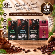 Çukurovam Kahve 1xkutu Türk Kahvesi 250G 1xmenengiç Kahvesi 500G 1xdibek Kahvesi 500G 1xböğürtlen Aromalı Türk Kahvesi 250G 4'lü Set