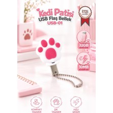 Torima USB Flash Bellek 32GB Kedi Patisi Görünümlü Anahtarlıklı USB Drive USB01 Beyaz