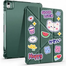 MMP Shop iPad Air 11INÇ  M4 / M3 / M2 Air 4. / 5.nesil 10.9inç Uyumlu Kalem Bölmeli Kawaii Origami Standlı Uyuku Modlu Tablet Kılıfı