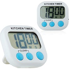 Pratik Ev 2'li Dijital Mutfak Timer Geri Sayım Saati Kuechenwecker Kısa Zaman Ölçücü Kitchen Manyetik Kronometre Elektronik Bellek Anı LED Ekran Sesi Tamamen Katlanır Plastik Mavi/kırmızı/pembe) Mavi