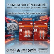 Ford Fiesta V Hatchback (2008 - 2011) Ile Tam Uyumlu Osram Night Breaker Silver H7 & H1 Far Ampul Seti