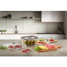 Pratik Ev Saklama Kabı; Vacuboxx Eco M Vakumlu Taze, 800 ml Hacim, Basınca Duyarlı ve Sıvı Gıdalar Için, Bpa Içermez, Fırına Dayanıklı, Bulaşık Makinesinde Yıkanabilir, Dondurucuya Uygun