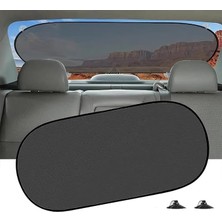 Araba Oto Arka Cam Için Vantuzlu Güneşlik Perde Araç Perdesi Araç Arka Cam Vantuzlu Perde (100X50CM)