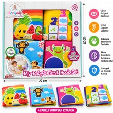 Babycim Bebeğimin Ilk Kitap Seti – 4’lü Yumuşak Bez Kitapçık | Eğitici Bebek Kitabı | 18+ Ay