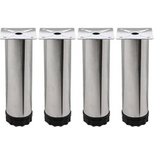 Pratik Ev Metal 10 cm 4 Adet Ayarlanabilir Mobilya Kayarlanabilir Mobilya Kanepe Baza Koltuk Destek Yükseltici Ayağı Krom Ayakları