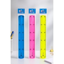 Pratik Ev 3 Adet Esnek Kırılmaz Cetvel, 30 Cm, Karışık Renkler