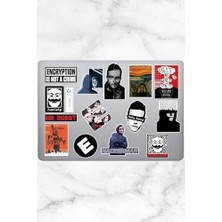 Pratik Ev Mr. Robot Temalı Laptop, Notebook ve Tablet Sticker Seti, 15 Adet