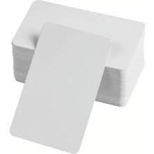 Pratik Ev Boş Kelime Kartları 5x8 Cm; 50 Adet Oval Kenarlı | Tabu & Not Kartları, Beyaz