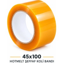 MTKardeşler Koli Bandı 45 mm x 100 mt Şeffaf Güçlü Yapışkanlı 41 Micron Kopmayan Bant ,koli Bantı