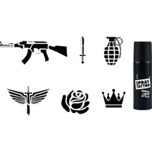 Pratik Ev Kanat Spray Tattoo Geçici Sprey Dövme Seti