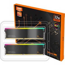 Manta Xsky Rgb 32GB (2X16GB) Ddr5 6400MT/S CL32, Amd Expo Uyumlu, Sk Hynix Ic, Oyun Masaüstü Bellek Modülü, Siyah