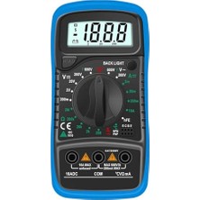 Pratik Ev LED Ekranlı Dijital Multimetre, Silikon Kılıflı Açılabilir Ayaklı Voltmetre Ampermetre Ohmmetre