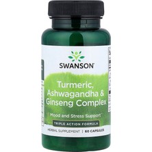 Belirtilmemiş Swanson Vitamins, Turmeric, As-Hw-Aga-Ndha & Ginseng Complex, 60 Capsules