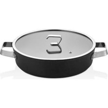 Pratik Ev 3370 Durastone Peek Çizilmez 26 cm Karnıyarık Tencere Siyah