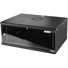 Pratik Ev 4u Duvar Tipi Soft Serisi Network Server Kabinet; 400 mm Derinlik, Server Rack Kabinet Muhafazası, 4 mm Temperli Darbelere Karşı Dayanıklı Ön Cam Panel, It Ekipmanları Muhafaza Kabini