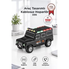 Torima Bluetooth Hoparlör Araba Tasarımlı Tws 15W USB Speaker D95 Siyah