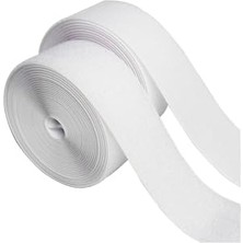 Pratik Ev Bant, Dünya Magnet 3 Metre Beyaz Cırt Cırtlı En 5 cm Kaliteli Cırt Bant, Çırt Çırt Band, Çift Taraflı Cırt