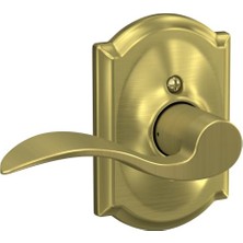 Pratik Ev Saten Pirinçten Camelot Trim Dönmeyen Kilitli Vurgu Kolu; Solak, F170 Acc 608 Cam Lh