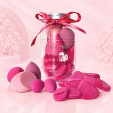 Amour Amour 12 Parça Kavanozlu Makyaj Süngeri ve Kadife Puf Seti