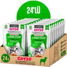 Catzo Kuzu Etli Yetişkin Kedi Yaş Maması 85 G – 24'lü Paket