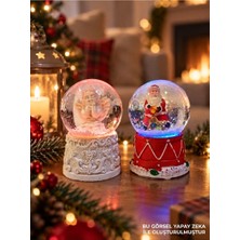 Kesene Dekoratif Yılbaşı Hediye Seti 2 Li Kombin Melek ve Noel Baba Figürlü Kar Küresi 6.5 cm Hediye Biblo
