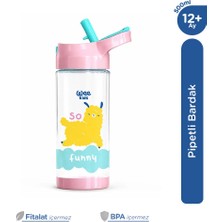 Wee Baby Wee Kids Kuzulu Pipetli Çocuk Matarası Okul Ve Kreş Suluğu 500 Ml 12+ Ay