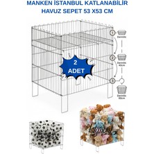 Manken İstanbul 2 Adet 53X53 cm Katlanabilir Havuz Sepet ve Mağaza Sergileme Sepeti