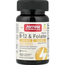 Jarrow Formulas, Vegan Methyl B-12 & Methyl Folate, Lemon, 100 Chewable Tablets