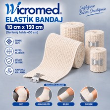 Wicromed Elastik Bandaj 10X150 cm – Metal Klipsli Esnek Destek Bandajı 10 Adet