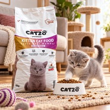 Catzo Premium Tavuklu Yavru Kedi Maması 15 Kg Omega 3 & 6 Keten Tohumlu Kuru Kedi Maması