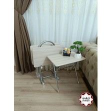 Evko Mobilya Çanta Zigon Sehpa, 4'lü Sehpa, Zigon Sehpa, Servis Sehpası, Mdf Mebran Sehpa, Katlanır Sehpa