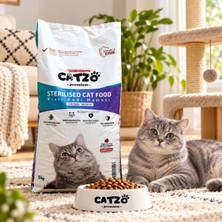 Catzo Premium Tavuklu Kısır Kedi Maması 15 Kg Omega 3 & 6 Keten Tohumlu Kuru Kedi Maması