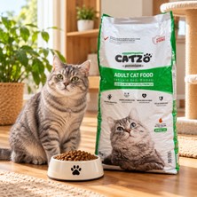 Catzo Premium Kuzu Etli Pirinçli Yetişkin Kedi Maması 15 Kg Omega 3 & 6 Keten Tohumlu Kuru Kedi Maması