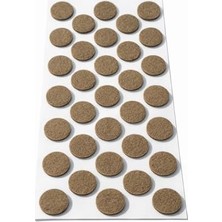 Pratik Ev Yapışkanlı Keçe Ped, Kahverengi, Yuvarlak, Sandalye ve Koltuk Ayağı Için, Zemin Koruma, Gürültü Önleme (24 Mm)