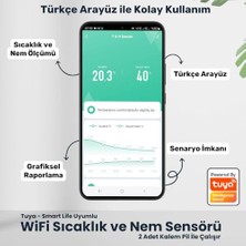 Pratik Ev Wifi LCD IP65 Mini Ekranlı Sıcaklık ve Nem Sensörü Tuya Smartlife Uyumlu