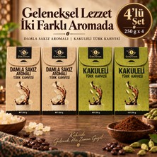Çukurovam Kahve 2xdamla Sakızı Aromalı Türk Kahvesi 250G 2xkakule Aromalı Türk Kahvesi 250G 4'lü Set