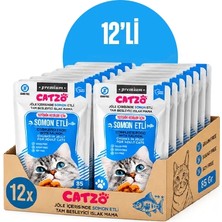 Catzo Somon Etli Yetişkin Kedi Yaş Maması 85 G – 12'li Paket