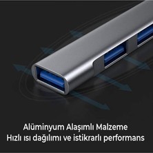 Hiltech Yeni Nesil Cihazlar Dizüstü Bilgisayar MacBook ve iPad Uyumlu Type-C Hub | 4 Portlu Çoklu Adaptör