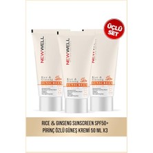 Pratik Ev 3 Adet Rice & Ginseng Sunscreen SPF50+ Pirinç Özlü Güneş Kremi 50 Ml, T119444