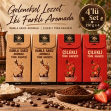 Çukurovam Kahve 2xdamla Sakızı Aromalı Türk Kahvesi 250G 2xçilek Aromalı Türk Kahvesi 250G 4'lü Set