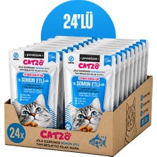 Catzo Somon Etli Yetişkin Kedi Yaş Maması 85 G – 24'lü Paket